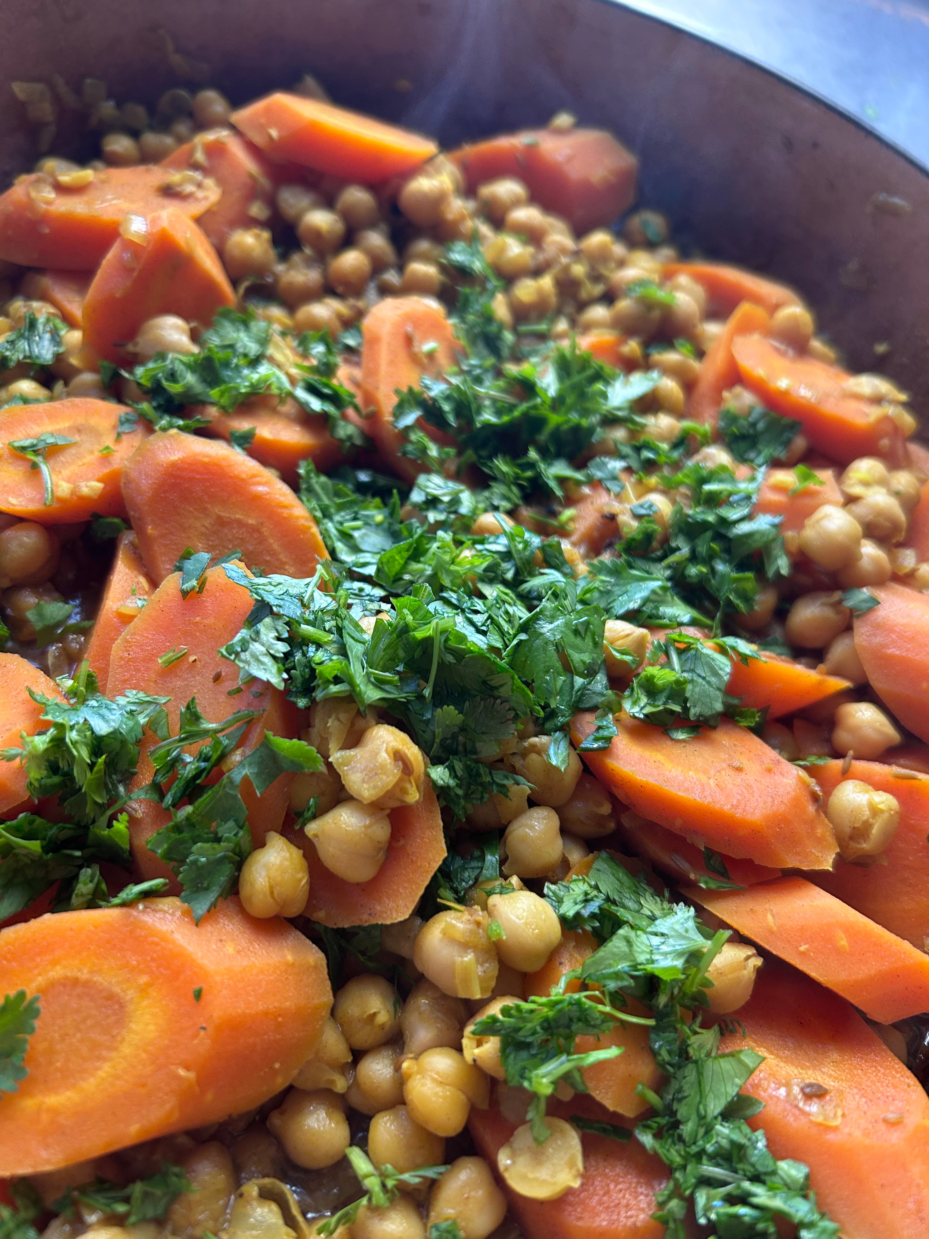 Spicy Carrot & Chickpea Tagine - Serves 2 & Serves 4 - Vegan