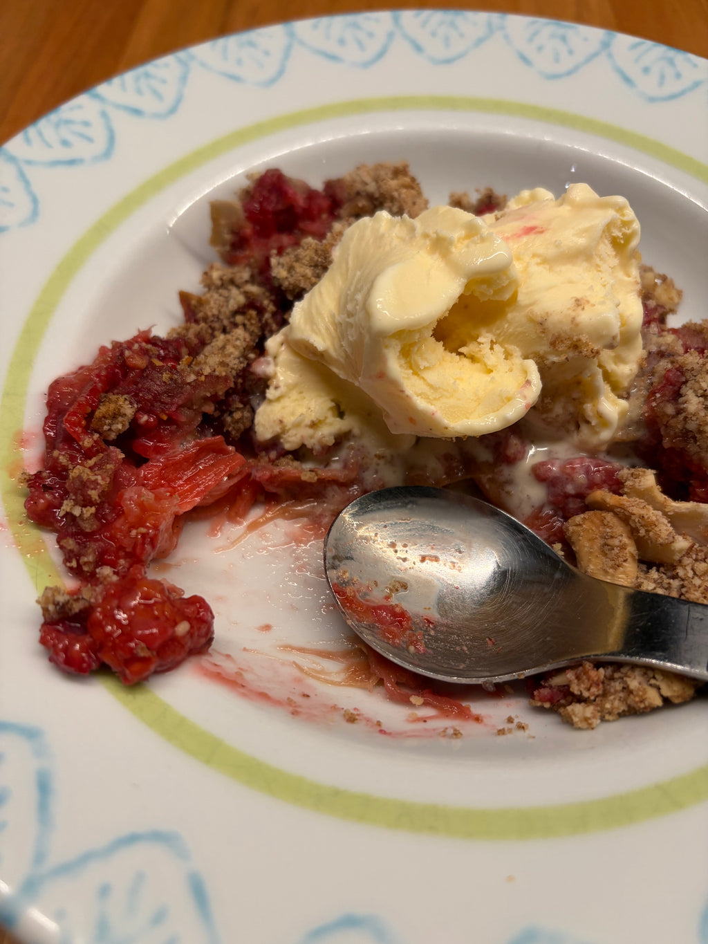 Local Rhubarb & Raspberry Nut Crumble - Serves 2/3
