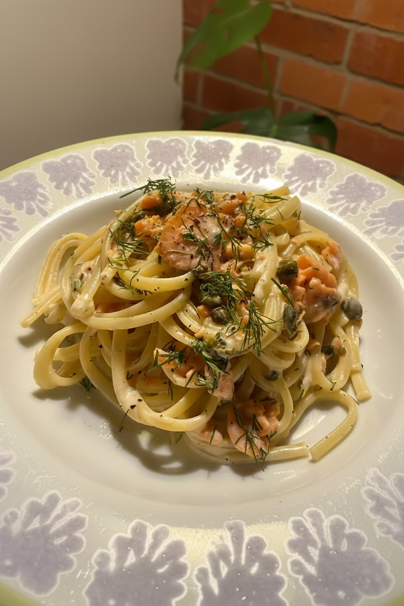 Smoked Salmon, Caper & Cream Pasta Sauce With Dill - Serves 2