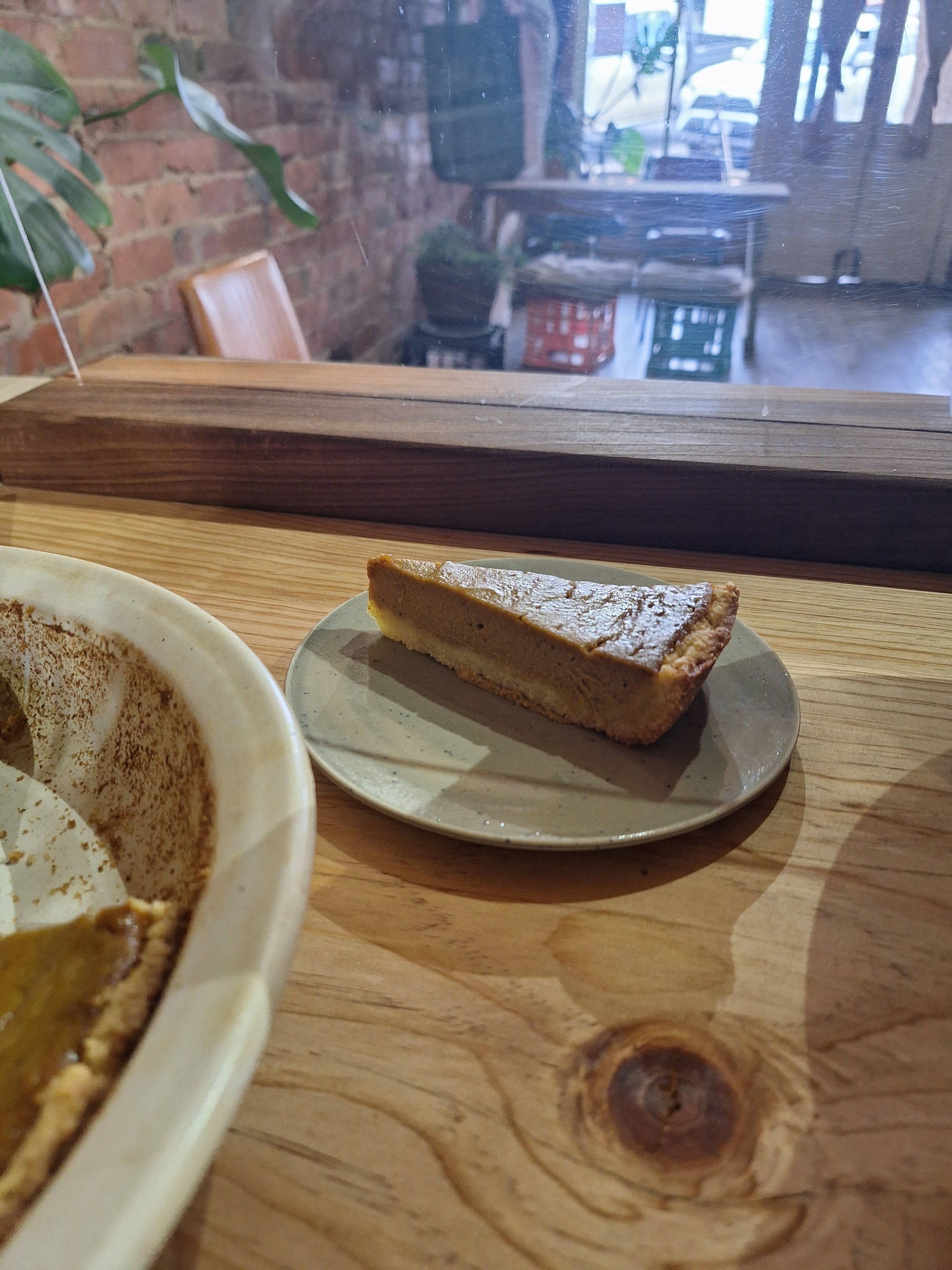 Pumpkin 🎃 Pie 🥧Gluten and dairy free. 1/4th of a 🥧 Sweet and spiced Pumpking Pie Full of flavour and goodness